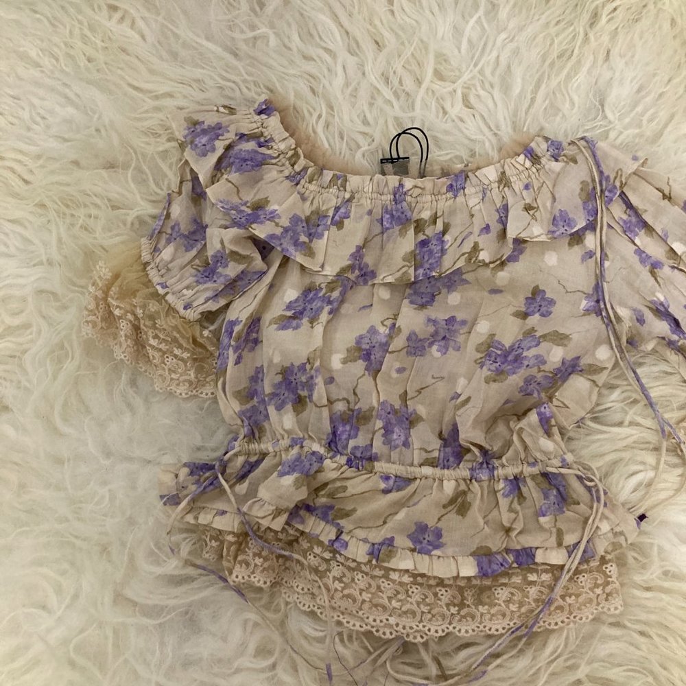 LOVE SAM Floral Print Off-The-Shoulder Blouse - Picture 8 of 8